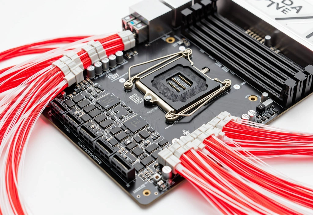 Close-up of high-speed data infrastructure